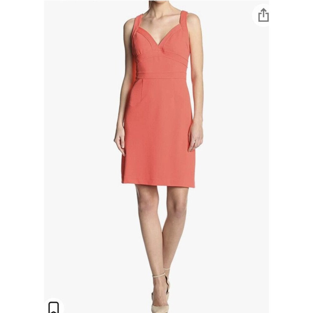 Anthropologie Plenty By Tracy Reese Sz 6 Piper Dress Coral Orange Cutout Knit